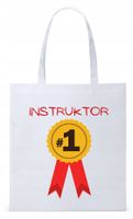 Torba Biała Eco Shopper Dla Instruktora Prezent Z Nadrukiem Ze Zdjęciem