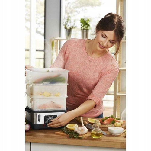 PAROWAR ELEKTRYCZNY URZĄDZENIE DO GOTOWANIA NA PARZE 950W 9L MINUTNIK na Arena.pl