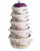 Zestaw garnków Zilner PREMIUM emaliowane 10 el. Lawenda