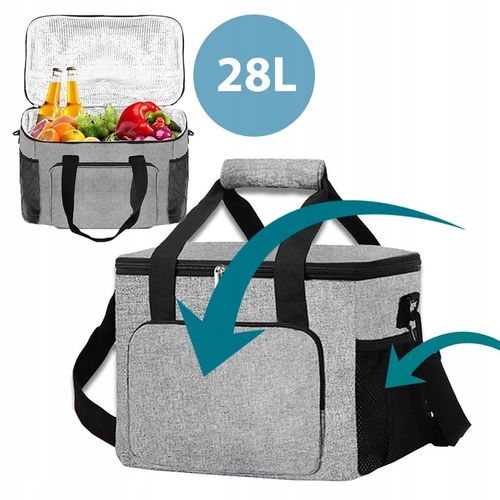 TORBA TERMICZNA śniadaniowa PLAŻOWA PIKNIKOWA lodówka NA JEDZENIE 28 litrów na Arena.pl