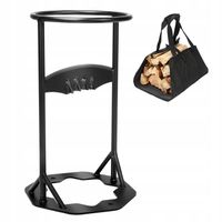 43cm solidna duża Łuparka + nosidło do drewna rozłupywanie stalowa czarna