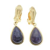 Klipsy - Czaroit łza w srebrze złoconym