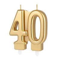 Świeczka na tort liczba 40, złoty