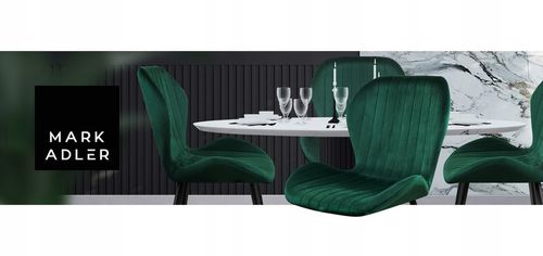 Krzesło welurowe tapicerowane MARK ADLER zielone do jadalni salonu na Arena.pl