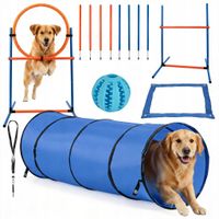 2X UNIWERSALNY ZESTAW AGILITY DLA PSA –SKOKI TUNEL + 8 SŁUPKÓW + GWIZDEK