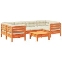 7-cz zestaw wypoczynkowy do ogrodu, z poduszkami, woskowy brąz