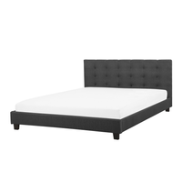 Łóżko tapicerowane 180 x 200 cm ciemnoszare LA ROCHELLE
