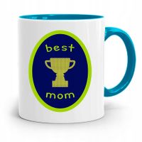 Kubek Błękitny Dla Mamy Best Mom Prezent Z Nadrukiem Ze Zdjęciem