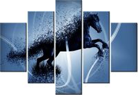 105CM 150CM OBRAZ 5 ELEM NIEBIESKI KOŃ GMENTARYZACJA JAKUB BANAŚ DRUK