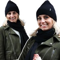 Komplet ZIMOWY damski czapka+szal szalik miękki CIEPŁY jesienny 100% MERINO