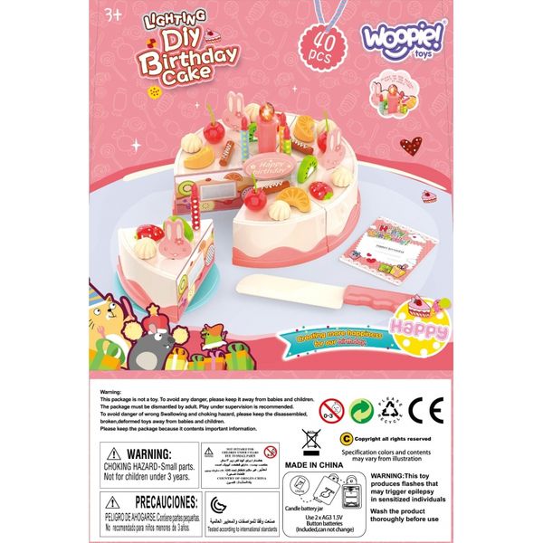 WOOPIE Tort Urodzinowy do Krojenia na Rzepy Świeczki Owoce 40 el. zdjęcie 10