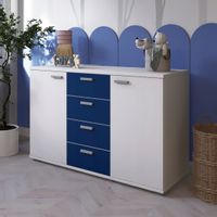 Matowa komoda R2 120 cm z szufladami niebieski