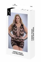 baci corset front lace mini dress black koronkowa sukienka mini qs
