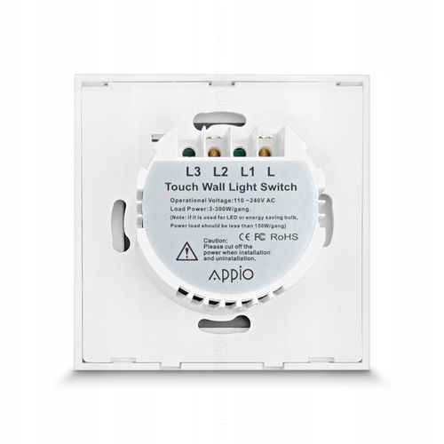 DOTYKOWY WŁĄCZNIK WYŁĄCZNIK ŚWIATŁA SZKLANY POJEDYNCZY SZKŁO SZARE LED na Arena.pl