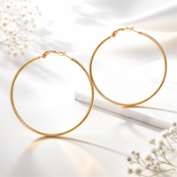 kolczyki cienkie, pozłacane koła o średnicy 5 cm (p4538/2au)