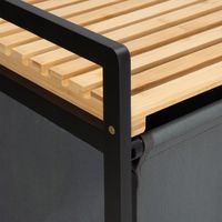 KOSZ DREWNIANY NA PRANIE POJEMNIK DWUKOMOROWY BAMBUSOWY Z PÓŁKĄ DUŻY LOFT