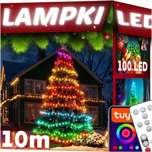 LAMPKI CHOINKOWE 100LED MULTIKOLOR ŚWIĄTECZNE SMART WIFI TUYA PILOT 10M na Arena.pl