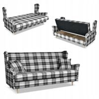 Sofa Uszak FELDA rozkładana fspania Family meble krata granatowo - biała