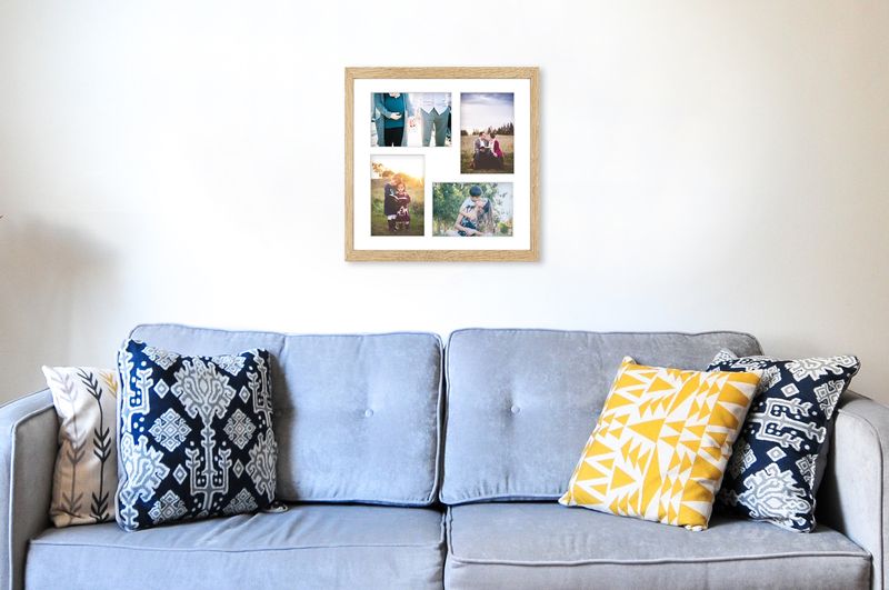 Ramka kwadratowa na 4 zdjęcia Hekla 34x34x4 MDF galeria sonoma jasna 1szt. zdjęcie 4