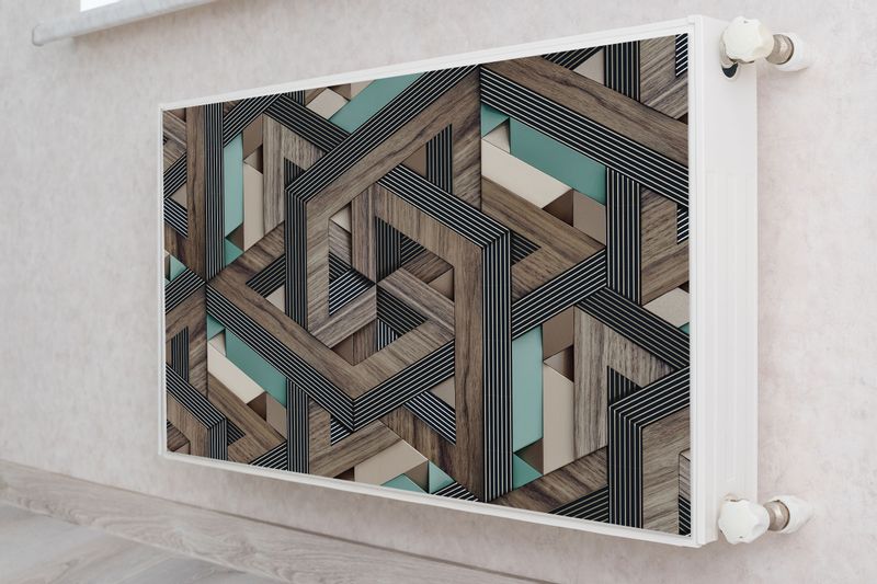 Mata MAGNETYCZNA Na Kaloryfer Abstrakcja Imitacja Drewna 100cm x 60cm zdjęcie 4