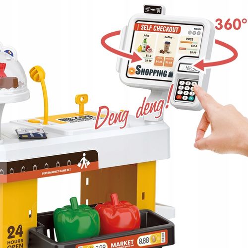 SUPERMARKET SKLEP OBROTOWA KASA dla Dzieci LODÓWKA KOSZYK MATADI na Arena.pl