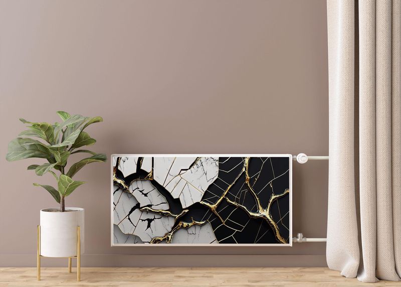 Magnetyczna MATA Na Kaloryfer Popękany MARMUR Abstrakcja 110cm x 60cm zdjęcie 7