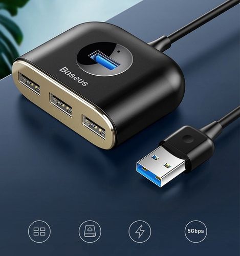 BASEUS 4W1 USB HUB ADAPTER PRZEJŚCIÓWKA KABEL 1M DO LAPTOPA PC na Arena.pl