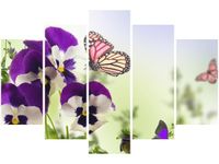 100CM 150CM OBRAZ 5 ELEM BRATKI MOTYLKI ŚCIENNY