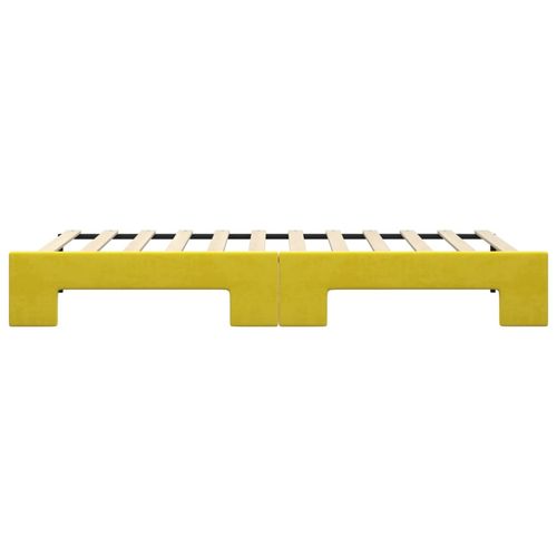 Sofa rozsuwana, żółta, 90x200 cm, aksamit na Arena.pl