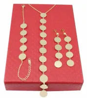 KOMPLET BIŻUTERII ZŁOTEJ STAL CHIRURGICZNA 3 częściowy BLASZKI