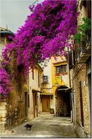 100 70CM OBRAZ PŁÓTNO STARE MIASTO PROWANSJI PŁÓTNO RAMA