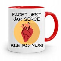 Kubek Czerwony Śmieszny Zabawny Facet Jak Serce Z Nadrukiem Ze Zdjęciem