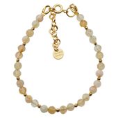 Bransoletka - Cytryn kulki i srebro złocone