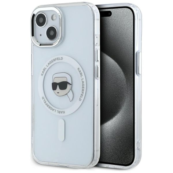 Etui Karl Lagerfeld do iPhone 15 Plus, Biały, MagSafe zdjęcie 1