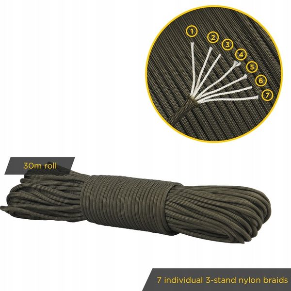 Linka EDCX 4mm Paracord 550 - (Army Green, 30 m) zdjęcie 1