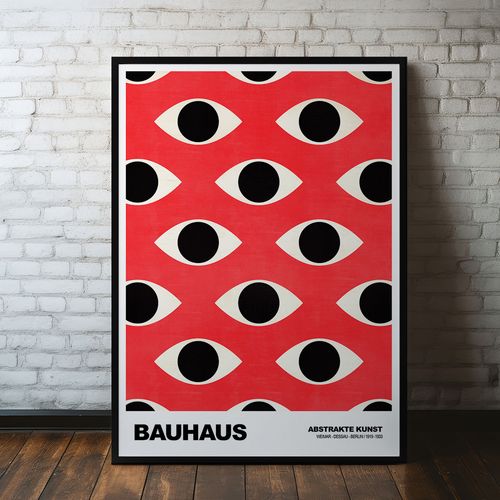 Plakat w ramie bauhaus oczy pattern 21x30 cm w czarnej ramie na Arena.pl