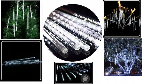 METEORY LED LAMPKI PADAJĄCY ŚNIEG SOPLE OŚWIETLENIE ŚWIĄTECZNE 50 CM IP44 na Arena.pl