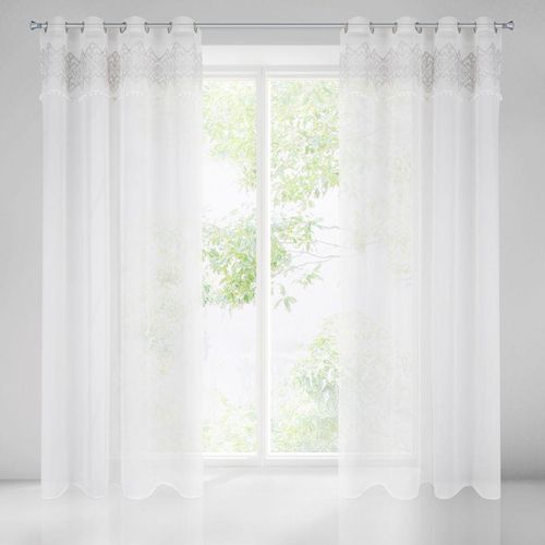 Firana gotowa na przelotkach DAPHNE 140x250 Eurofirany biała/srebrna na Arena.pl