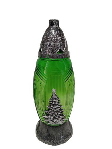 Znicz gwiazdkowy z aplikacją choinki srebrny 30 cm na Arena.pl