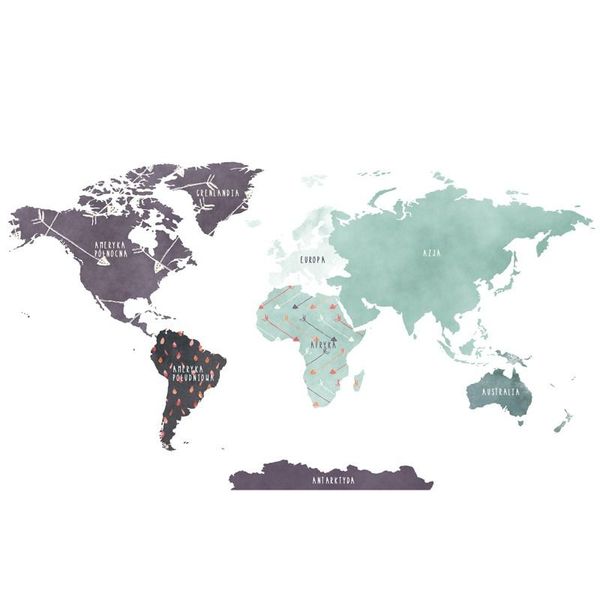 Naklejka Mapa Świata DK333 XXL zdjęcie 3