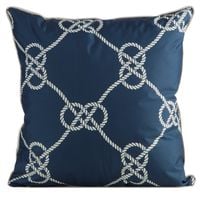 Poszewka GARDEN 45x45 cm granatowa kwiaty wodoodporna tkanina