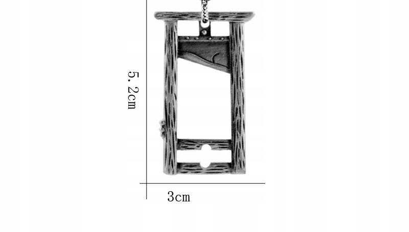 Wisiorek Gilotynka Ścięcie Stracenie Szafot Wyrok zdjęcie 8