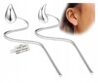 KOLCZYKI SREBRNE 925 WISZĄCE NA SZTYFCIE DŁUGIE PRZEWLEKANE ŁEZKI KROPLE