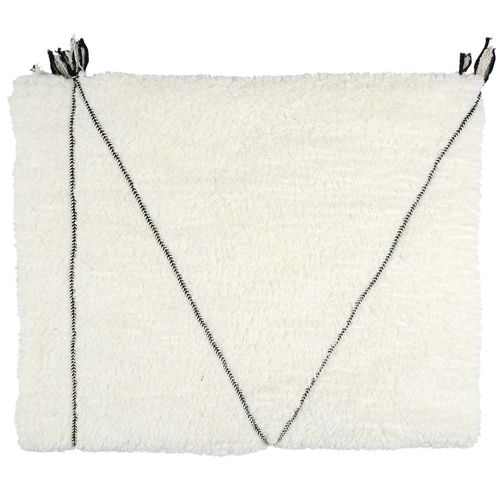 Koc Pled Sherpa biały z czarnym wzorem na Arena.pl