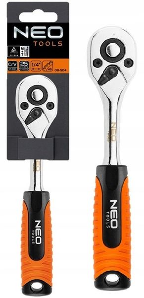 NEO Grzechotka prosta 1/4' 150 mm, 45T 08-504 zdjęcie 1