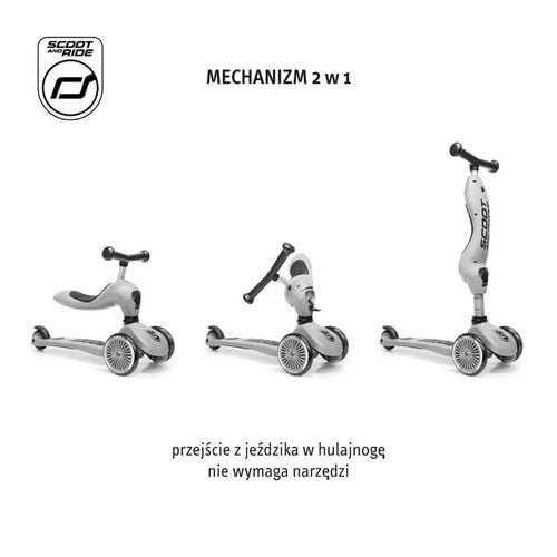 Jeździk i Hulajnoga Scootandride 2W1 z rączką do prowadzenia Mocha Highwaykick 1 Push and Go na Arena.pl