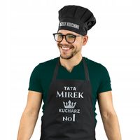 ZESTAW KOMPLET KUCHENNY CZAPKA FARTUCH NADRUK IMIĘ