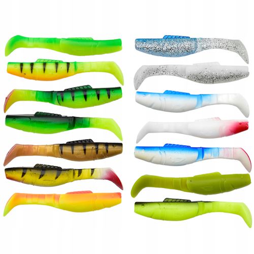 Zestaw 14 gum typu kopyto rippery 7,5 cm 4,3g okonie szczupaki mix kolorów na Arena.pl