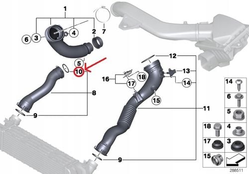 OE BMW USZCZELKA INTERCOOLERA N47 11618506782 na Arena.pl