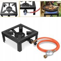 TABORET GAZOWY 8kW Palnik gazowy ŻELIWNY Kuchenka Reduktor Wąż 25x25cm